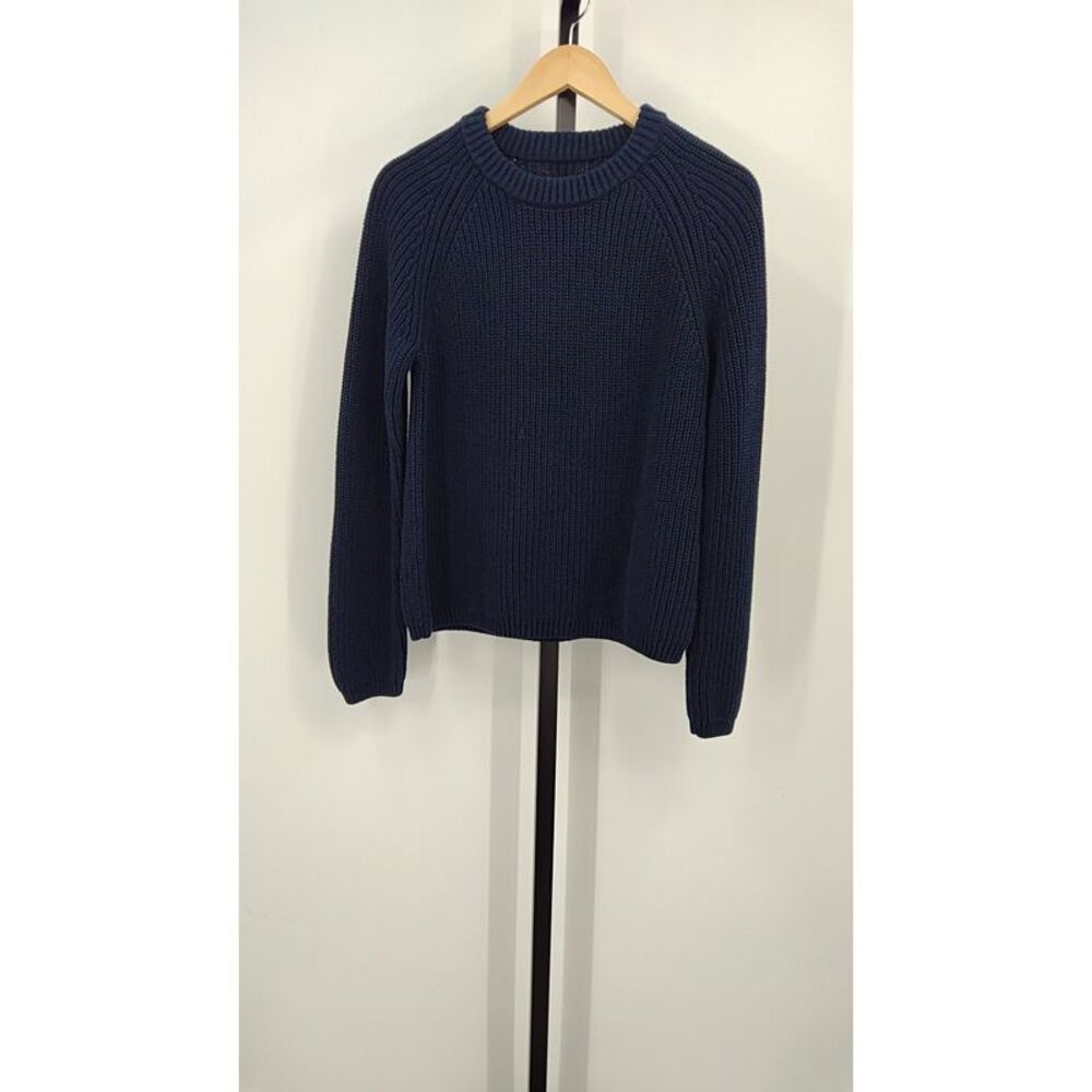 NWT Quince 100% Organic Cotton Fisherman Crew Sweater - Navy - Picture 4 of 5